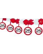 Guirlande avec suspensions d'anniversaire - 25 ans.