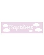 Bannière baptême nuages roses