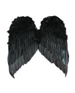 Ailes d'ange en plumes 60 cm x 55 cm - noir
