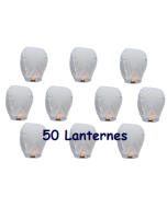 50 Lanternes Volantes Blanche