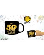 Mug noir et or - 50 ans