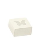 10 Boîtes à dragées carrées blanches fenêtre papillon
