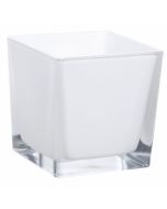Vase cube blanc – 10 cm