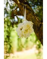 boule fleurs tissu blanches - 2 