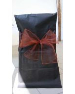 Noeuds en organza pour housses de chaises - chocolat - x10