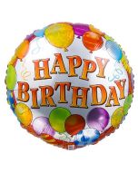 Ballon hélium Happy Birthday cotillons