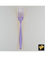 Fourchette en plastique - lilas transparent - x 50