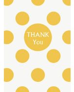 8 cartes de remerciement blanches à pois jaune