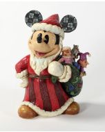 Figurine Mickey et sa hotte de Père Noël