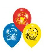 6 ballons Smiley Comic