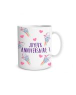 mug licorne "joyeux anniversaire"
