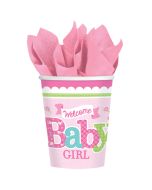 8 gobelets welcome baby girl