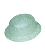 Chapeau melon à paillettes menthe