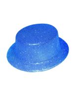 Chapeau haut de forme à paillettes bleu