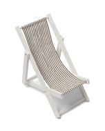 Chaise longue tissu blanc/taupe - 28 cm x 13 cm