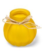 Vase bucolique jaune 8 cm + raphia 