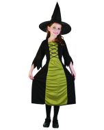 Costume fille sorcière vert et noir - Taille 7/9 ans