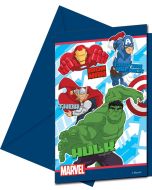6 invitations avec enveloppe - Avengers