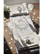 Chemin de table mariage just married de la couleur de votre choix