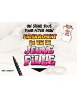 Bavoir dédicace "Enterrement de vie de jeune fille"