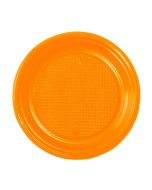 Assiettes plastiques oranges - 22cm
