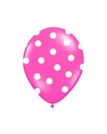 12 Ballons en latex fuchsia à pois