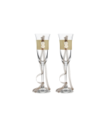 2 flûtes à champagne – ruban or