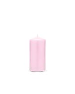 6 bougies pilier  - couleur rose - 10 x 6,5 cm