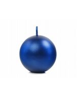 Bougie boule bleu métallisé