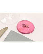 6 Disques en bois marque places - Fuchsia