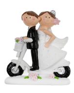 Figurine Mr & Mrs sur scooter à prix discount