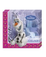 20 serviettes Olaf - Reine des Neiges