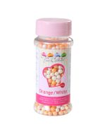 Perles comestibles orange et blanches - 60 g