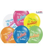 6 ballons joyeux anniversaire - Plusieurs coloris