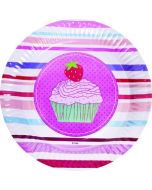 Lot 6 assiettes anniversaire Cup Cake 23 cm