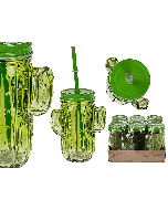 Mason jar en verre cactus à prix discount