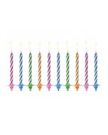 10 Bougies gâteau anniversaire multicolores 