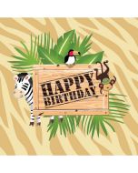 16 serviettes safari aventure happy birthday