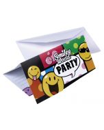 6 cartes d'invitation Happy Birthday Smiley Comic