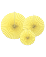 3 Rosaces décoratives jaune citron
