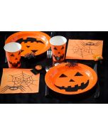 Serviettes en papier halloween orange à prix choc