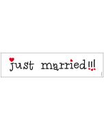 Plaque minéralogique en carton "Just married"