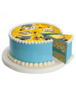 Disque gâteau jaune Minions en azyme - 20 cm