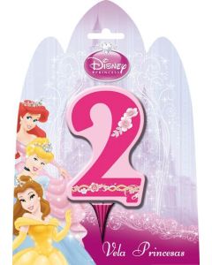 Bougie - Chiffre 2 - Princesse Disney