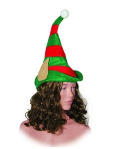 Bonnet de lutin avec oreilles - rouge et vert