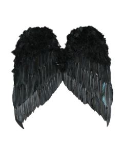 Ailes d'ange en plumes 60 cm x 55 cm - noir