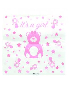 20 serviettes baby shower "it's a girl"