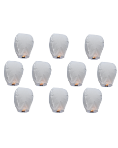 10 Lanternes Volantes Blanche