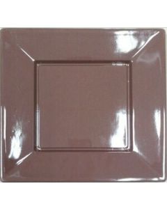 8 assiettes carrées plastique chocolat