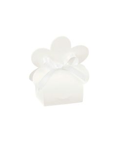 10 Boîtes à dragées blanches forme fleur